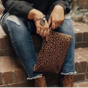 💋Leopard Print Clutch/Wristlet, Dark Brown💋